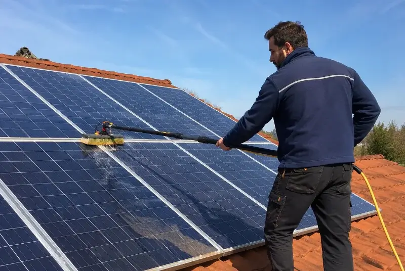 Nettoyage et entretien de panneaux solaires à la Vraie-Croix
